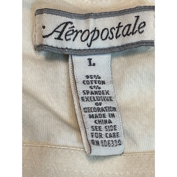 Aeropostale Lace Trim Cami Tank Size Large Cream Y2K Preppy 90S Coquette - Picture 5 of 14